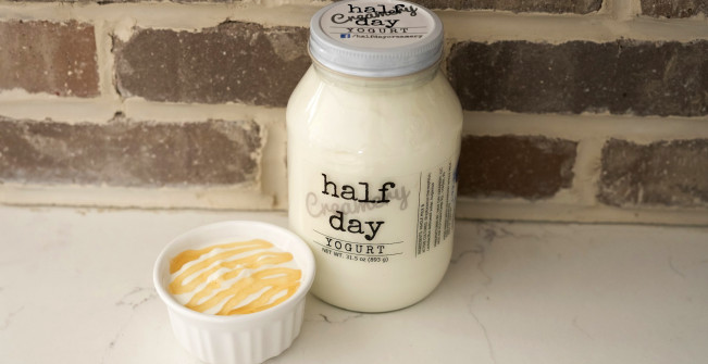 Half Day Creamery yogurt with honey