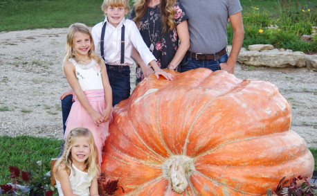 The Marintzer Family and their giant pumpkin