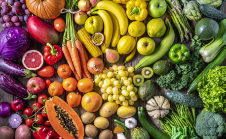 Rainbow of fruits and vegetables