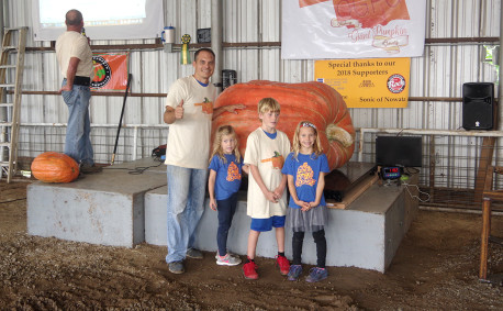 The Marintzer Family with the Giant Pumpkin