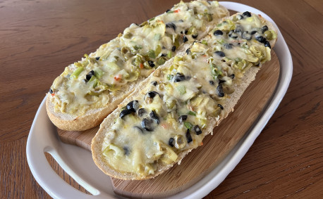 Loaded baked cheesy bread recipe