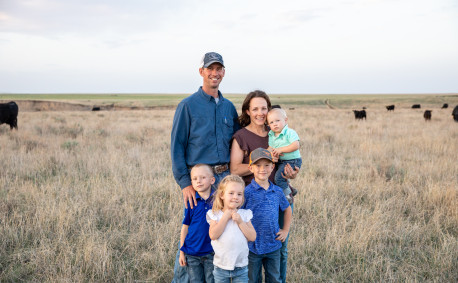 The Larson Family at Larson Angus Ranch in Kansas