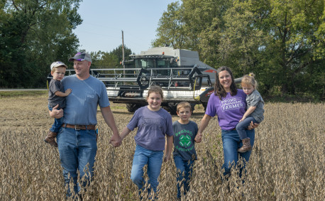 Anna and Jason Unruh own and operate County Line Farms LLC in Peabody, where they raise soybeans, wheat, corn and kids.
