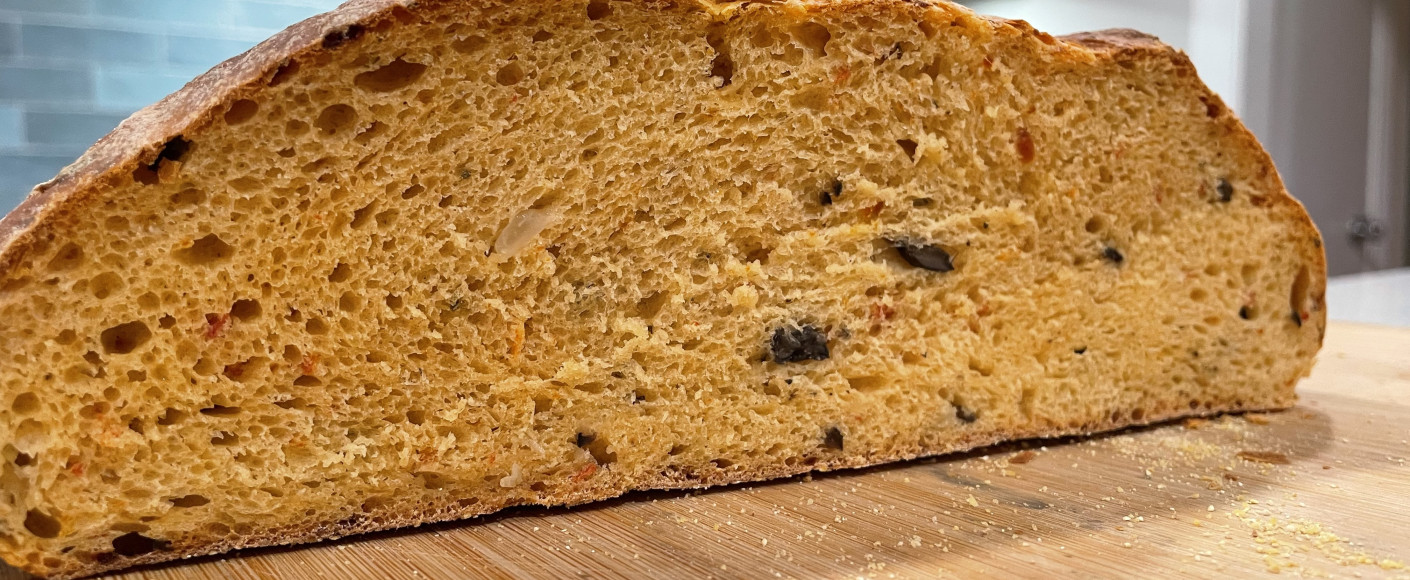 Rich Italian bread cross section