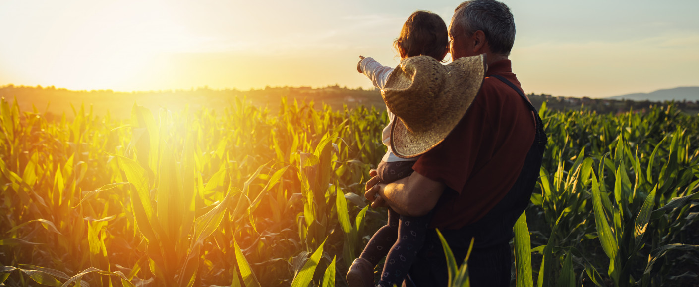 Farming generations - grandpa and grandson