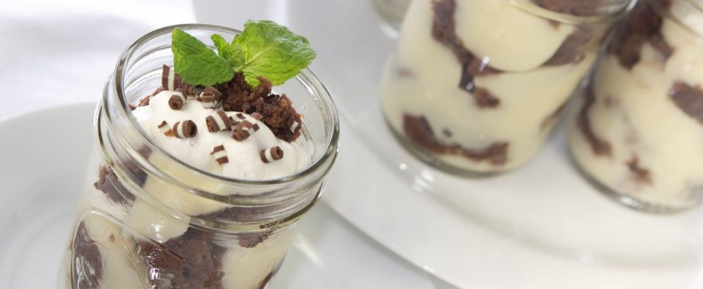 Mint Brownie Trifle recipe header