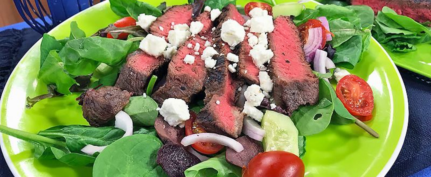 Grilled Flat Iron Steak Greek Salad Recipe