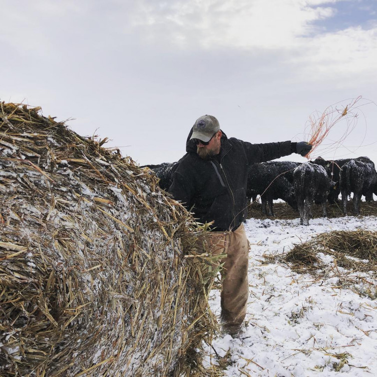 Orrin Holle Kansas farmer in snow