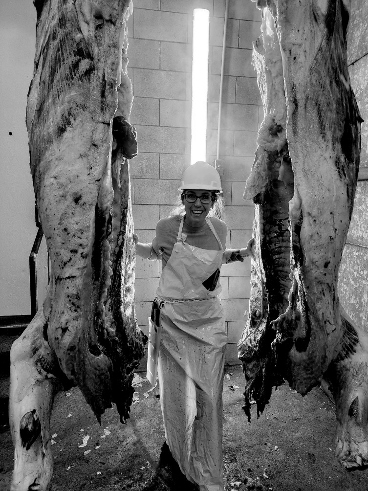 Alta Vista Meat - Amie on abattoir floor
