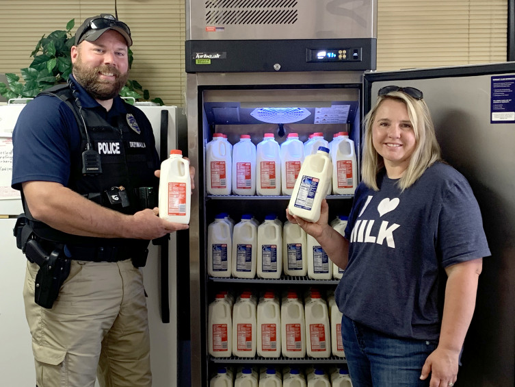 Kansas Dairy Farmer - MeLissa Dryzmalla Food Bank Donation