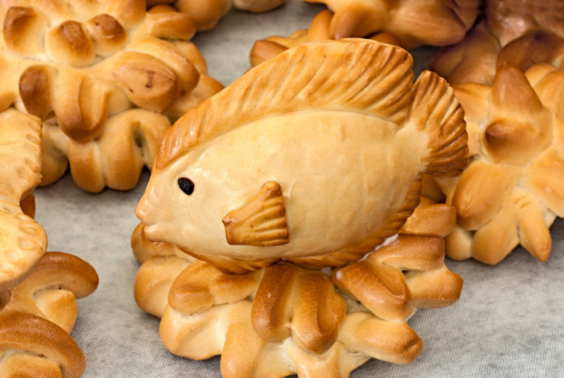 Fish made of bread dough