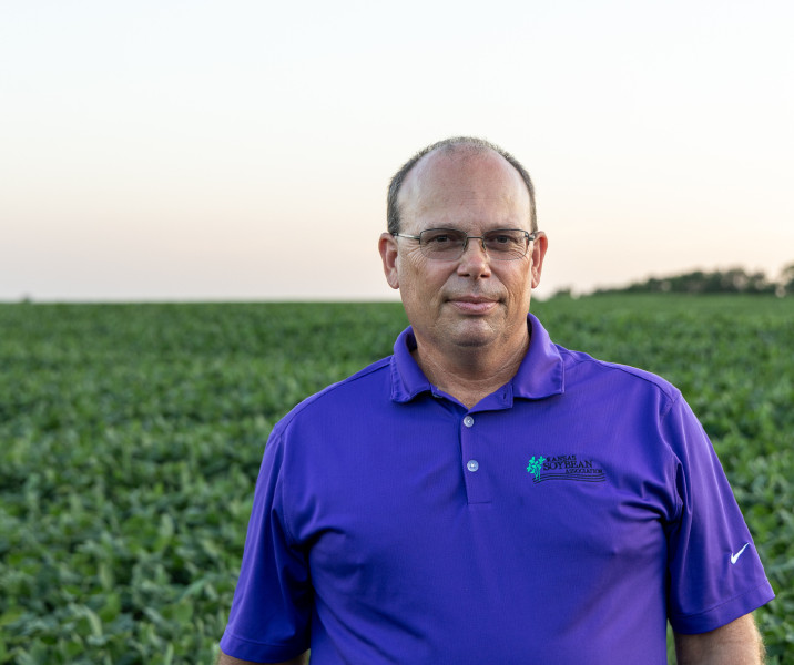 John Pracht in soybean field