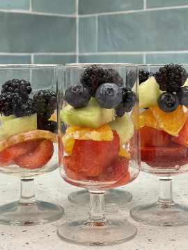 Rainbow fruit cup vertical