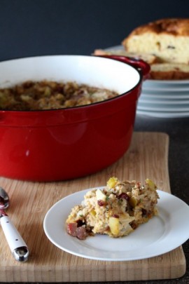 Apple and Bacon Smokehouse Cranberry Cheese Bread Stuffing